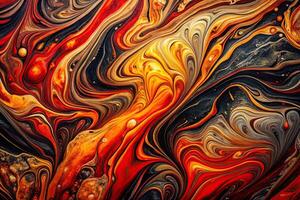 Abstract background with swirling colors and patterns in black, red, orange, and gold photo