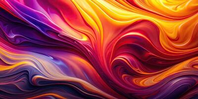 Abstract background with fluid colors blending in red, yellow, and violet gradient, featuring depth of field effect photo