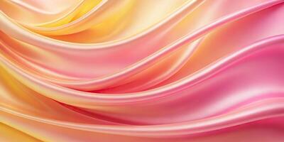 Abstract background with gradient colors of pink, peach, and yellow silk photo