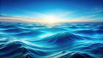 Abstract background with smooth waves in gradient of oceanic blues photo