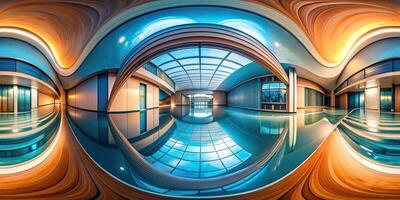 Abstract background with smooth shapes and fisheye effect photo