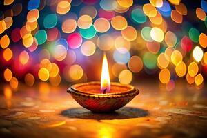 Depth of Field Diwali lights with some in focus and some out of focus photo