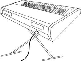 Cartoon Synthesizer for Coloring Page. Illustration of an Electronic Musical Instrument vector
