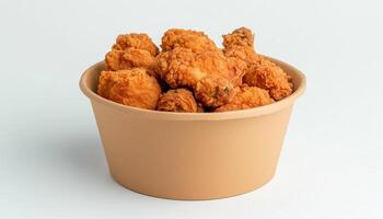 Fried Chicken on craft carton box meal delivery order on restaurant photo