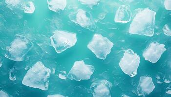 Large chunks of ice in the ocean top of view landscape photo