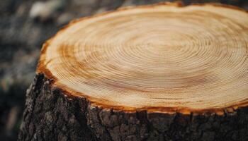 The lower part of the tree that was cut down blurred background photo