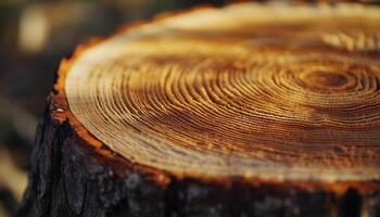 The lower part of the tree that was cut down blurred background photo