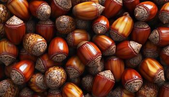 Acorn nut seamless pattern brown wallpaper background photo