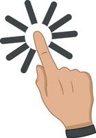 Pressing the Screen with the Index Finger. Hand Gesture. Index Finger Up. illustration vector