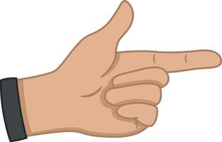 Hand Points at Something with Index Finger. Human Hand Touches Something. Hand Gesture. illustration vector