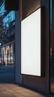 Signboard sharp rectangular mockup white and black frame for story background photo
