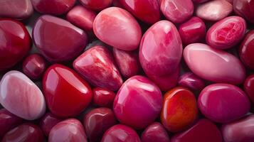 Abstract pattern red gravel stones smooth glossy texture marble polished modern background photo