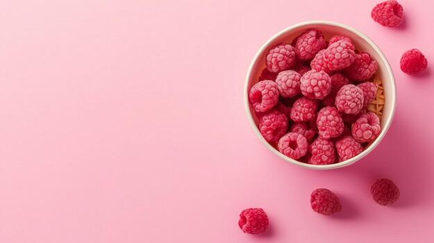 Raspberry fruit jam on paper basket container delivery take away, flat lay copy space photo