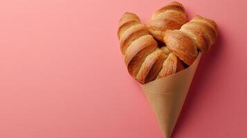 Sourdough wrapped on brown paper cone wrapped copy space background photo