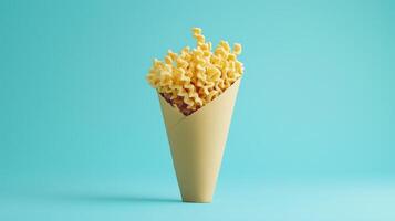 Waffle wrapped on brown paper cone wrapped copy space background photo