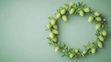Hoops flower gardening blossoming circular arrangement copy space on center background photo