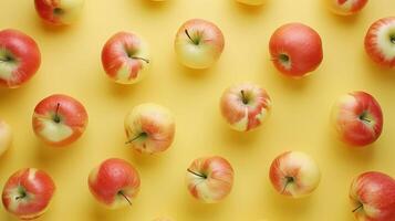 Red apple organic fruit healthy real food copy space circular arrangement background photo