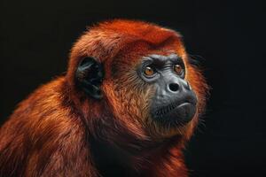 A red monkey with an orange face photo