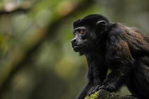 Howler monkey in the rainforest photo