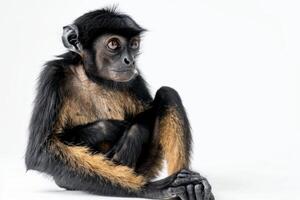 A monkey sitting on a white background photo