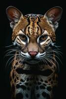 A close up of a cat with big eyes photo