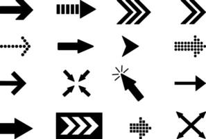 Black Arrows Icons. Cursor. Modern Simple Arrows. vector
