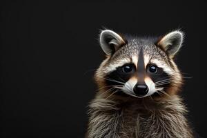 A raccoon is looking at the camera photo
