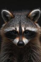 A raccoon is looking at the camera photo