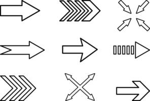 Set of Simple Arrows. Arrows icons. Cursor vector