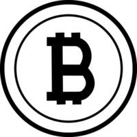 Gold Bitcoin Coin for Coloring Page. Money symbol. Cryptocurrency, Blockchain, Finance, and Investment Concept. Earnings and Income. vector