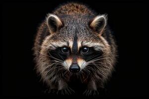 A raccoon is looking at the camera photo