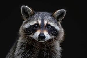 A raccoon is looking at the camera photo