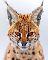 A close up of a cat with big eyes photo