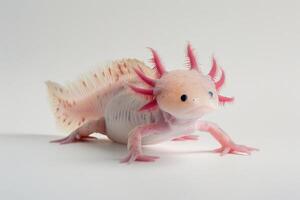 A small axolotl with pink hair and a pink tail photo