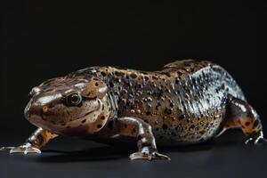 A small lizard with black spots on its body photo