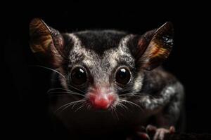 A sugar glider is looking at the camera photo