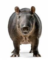 A large capy is standing in front of a white background photo