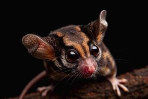 A sugar glider on a branch photo
