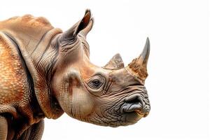 A rhino with a white background photo