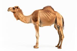A camel standing on a white background photo