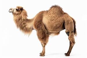 A camel standing on a white background photo
