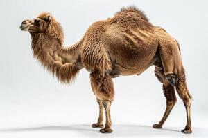 A camel standing on a white background photo
