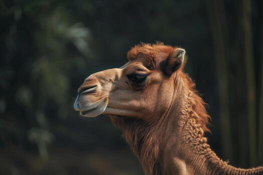 A camel with a long nose and a long neck photo