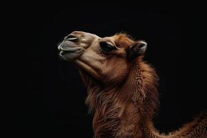 A camel is looking up at the sky photo