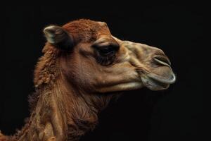 A camel with a black background photo