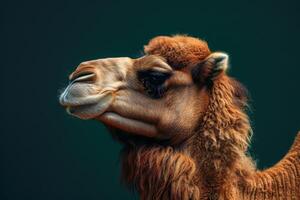 A camel with a long nose and long hair photo