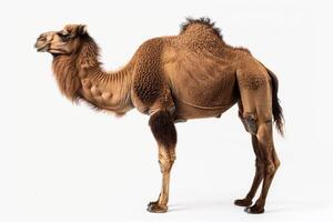 A camel standing on a white background photo