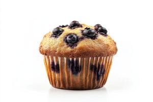 A muffin with blueberries on top photo