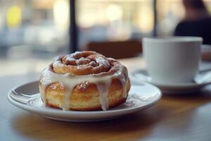 A pastry on a plate photo