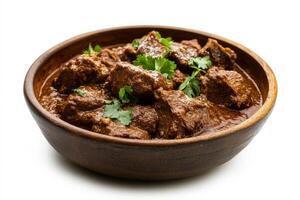 Indian beef curry in a bowl photo